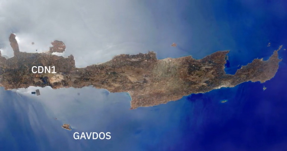 CDN1 στην Κρήτη, διακρίνεται ο δορυφόρος